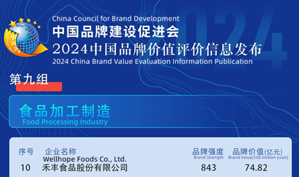 Wellhope again shortlisted in the 2024 China Brand Value Evaluation Information Publication List